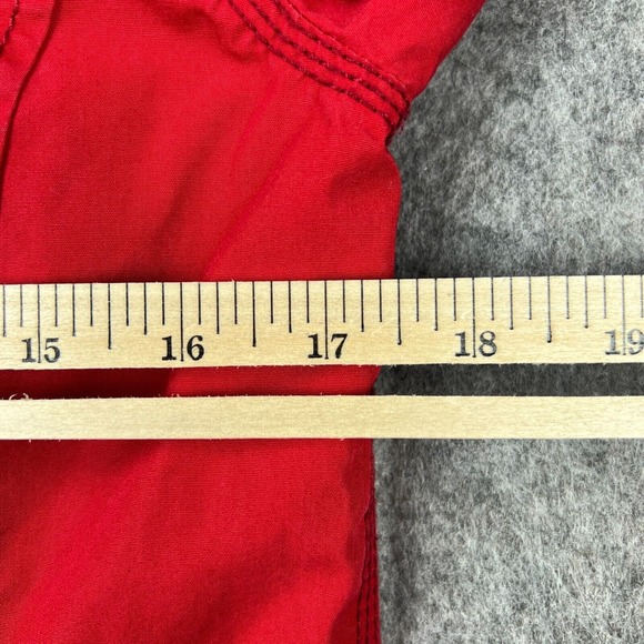 LL Bean Signature Shirt Jacket Womens 6 Red Button Up Lined Cotton Pockets - Picture 11 of 13
